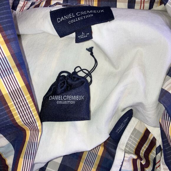 DANIEL CREMIEUX sz L 100% Cotton Madras Plaid Jacket Classic Breathable - Picture 7 of 8